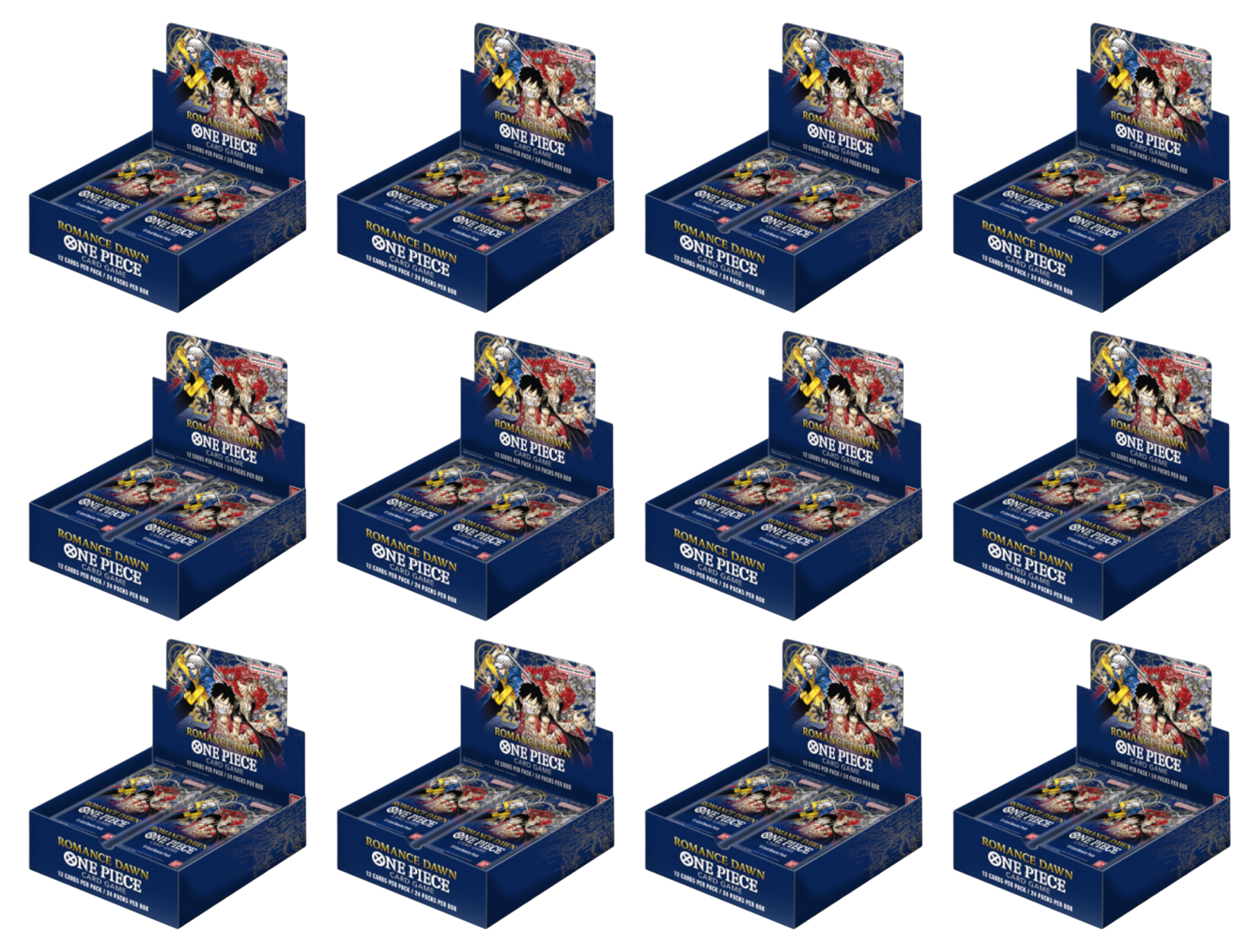 One Piece Card Game OP01 Romance Dawn White Bottom Reprint Booster Display Case (12 Displays) Englisch